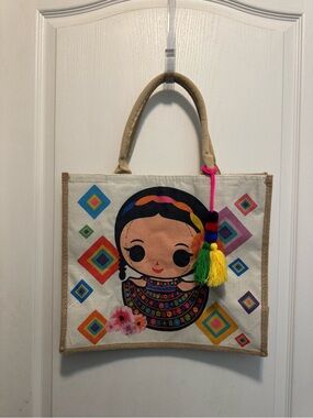 Lele Doll Jute Tote Bag
